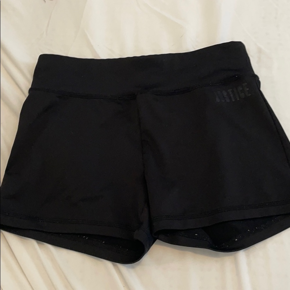 black athletic shorts